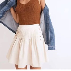 Madewell Skirts Madewell Hemp-Cotton Pintuck Full Mini Skirt NWT 12